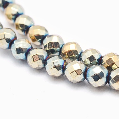Electroplate Non-magnetic Synthetic Hematite Beads Strands G-L486-F-19-1