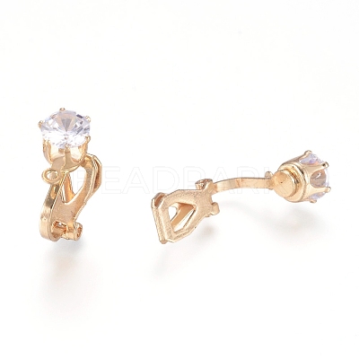 Brass Clip-on Earring Findings LS-X-KK-L198-011G-1