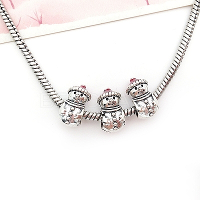 Christmas Theme Alloy Enamel European Beads MPDL-Q213-10AS-1