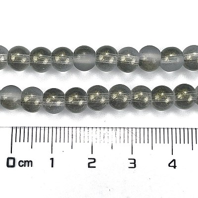 Frosted Transparent Glass Bead Strands GLAA-P065-6mm-12-1