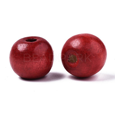 Spray Painted Natural Wood Beads WOOD-ZX040-01A-03-LF-1