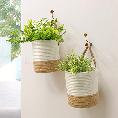 Woven Cotton Storage Baskets AJEW-WH20054-010A-1