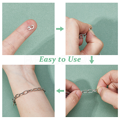 10Pcs Stainless Steel Push Gate Snap Keychain Clasp Findings FIND-HS0001-70-1