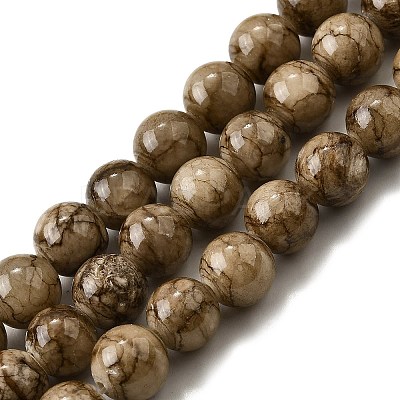 Natural Striped Stone Beads Strands G-D315-A01-03-6mm-1