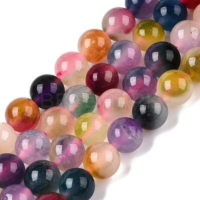 Dyed Natural White Jade Beads Strands G-T138-8mm-210-19-1
