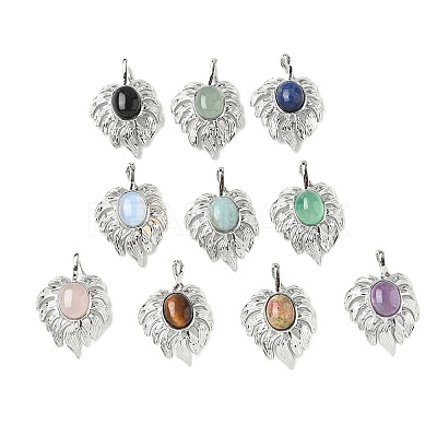 Natural & Synthetic Mixed Gemstone Pendants G-L623-04P-1