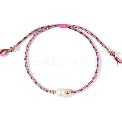 Natural Freshwater Pearl Bead Braided Bead Bracelets JH8725-1-1