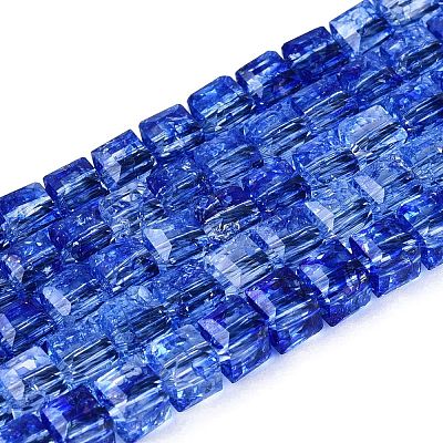Crackle Transparent Glass Beads Strands GLAA-N062-4mm-03-1