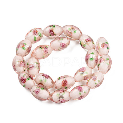 Handmade Silver Foil Glass Lampwork Beads X-LAMP-Q030-02O-1