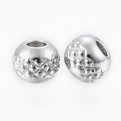 Tarnish Resistant 201 Stainless Steel Waffle Beads X-STAS-G154-37-4mm-1