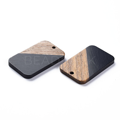 Opaque Resin & Walnut Wood Pendants RESI-T035-38E-1