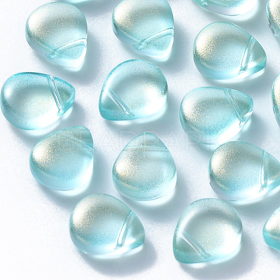 Transparent Spray Painted Glass Beads GLAA-T016-29D-1