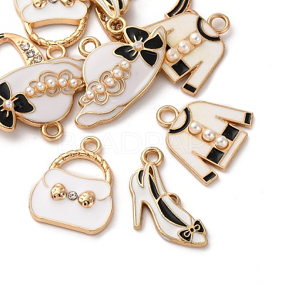 10Pcs 5 Styles Fashion Theme Alloy Enamel Pendants ENAM-FP0002-74-1