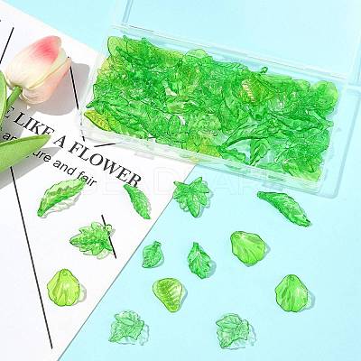 80Pcs 8 Styles Transparent Acrylic Pendants OACR-FS0002-34-1