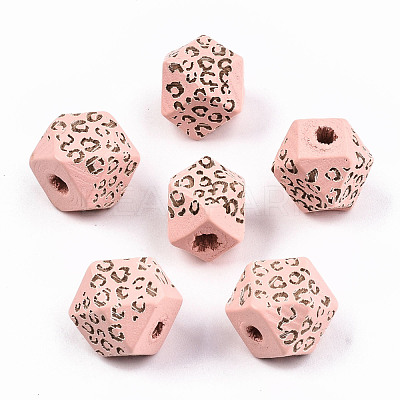 Painted Natural Wood Beads WOOD-T021-51A-11-1