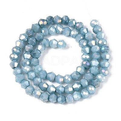Ombre Effect Dyed Glass Beads Strands GLAA-T025-4mm-09G-1