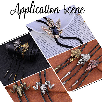 6Pcs 2 Style Iron Bolo Tie Slide Clasp IFIN-GF0001-25AB-1