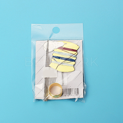 Steel Sewing Needles & Thimble & Threader & Thread Set PW-WG20689-07-1