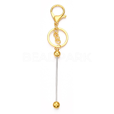 Alloy Bar Beadable Keychain for Jewelry Making DIY Crafts KEYC-A011-01G-1