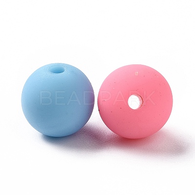 Spray Painted Acrylic Beads OACR-E009-04A-1