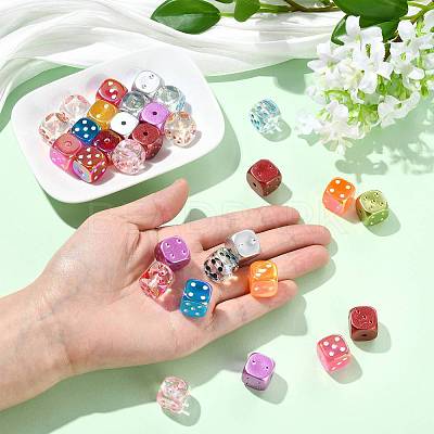 30Pcs 3 Styles UV Plating Transparent Acrylic Beads OACR-FS0002-60-1
