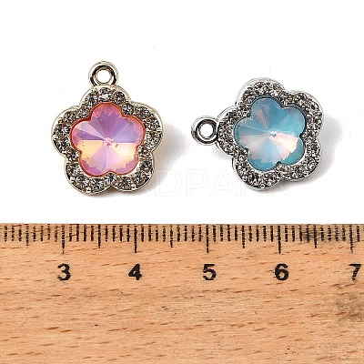 UV Plating Alloy Glass Pendants FIND-K032-28P-1