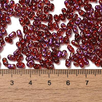 Spray Painted Glass Seed Beads SEED-F005-06A-01-1