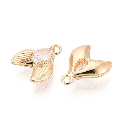 Brass Micro Pave Cubic Zirconia Pendants KK-T071-38G-1