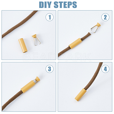 40Pcs 10 Colors Spray Printed Alloy Aglets for Shoelaces FIND-DC0005-09-1