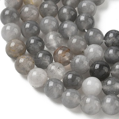Natural Cloudy Quartz Beads Strands G-D840-69-6mm-1