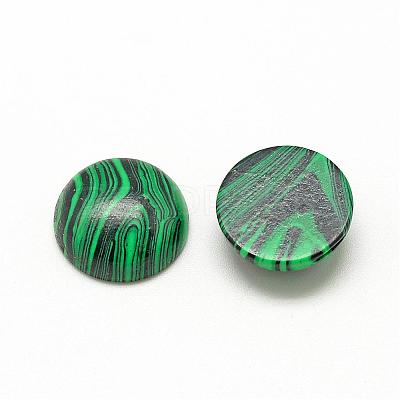 Synthetic Malachite Cabochons G-R416-6mm-38-1