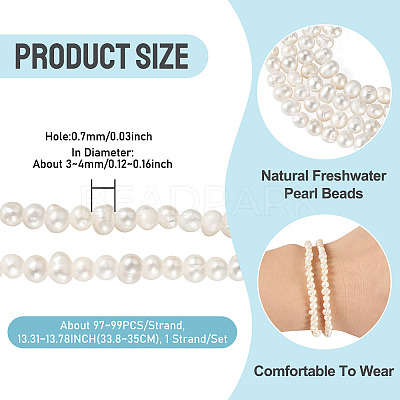 1 Strand Natural Cultured Freshwater Pearl Beads Strands PEAR-TA0001-47-1