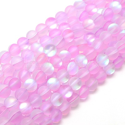 Synthetic Moonstone Beads Strands G-F142-6mm-09-1