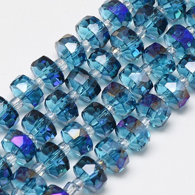 Electroplate Glass Beads Strands EGLA-Q083-8mm-A02-1