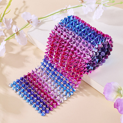 1 Yard 12-Row Resin Spike Stud Cone Flatback Punk Rock Trim Mesh Bead Craft FIND-TA0006-73C-1