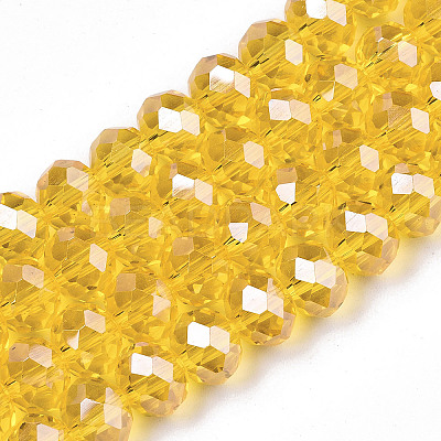 Electroplate Glass Beads Strands EGLA-A034-T8mm-A04-1