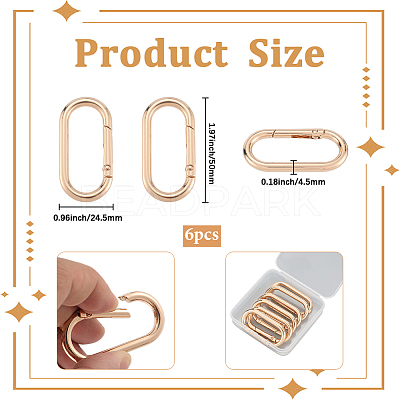 6Pcs Alloy Spring Gate Rings FIND-SP0001-24KCG-1