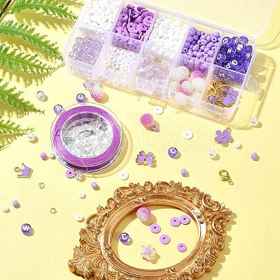 DIY Round Acrylic & Glass Beads Bracelets Jewelry Kits DIY-FS0006-29C-1