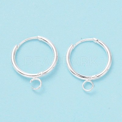 201 Stainless Steel Huggie Hoop Earring Findings STAS-P283-01P-S-1
