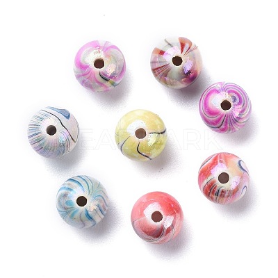 AB Color Wave Printed Acrylic Beads MACR-Q151A-M-1