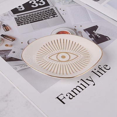 Eye Ceramic Jewelry Plates EVIL-PW0004-13-1