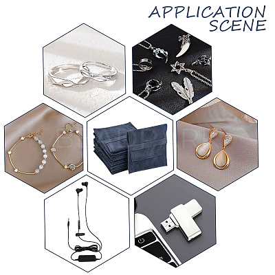 Velvet Jewelry Flap Pouches ABAG-WH0038-43E-1