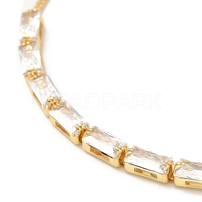 Adjustable Rack Plating Brass Cubic Zirconia Chain Bracelets BJEW-A132-10G-1