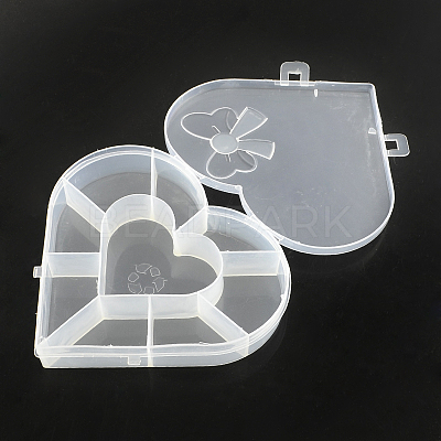 Heart Plastic Bead Storage Containers X-CON-Q023-16-1