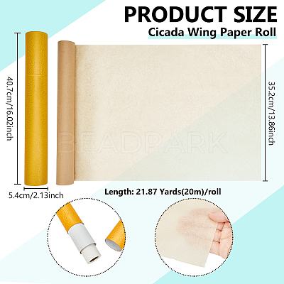 20M Cicada Wing Paper Roll for Calligraphy Painting DIY-BC0017-39B-1