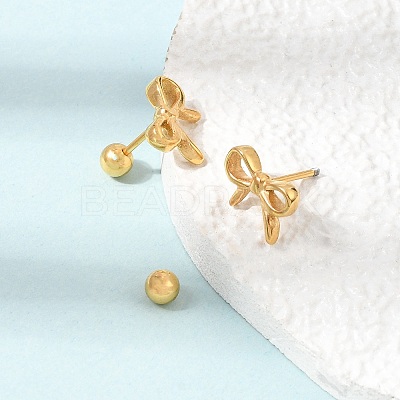 304 Stainless Steel Stud Earrings for Women SA-CBA44F8-04G-01-1
