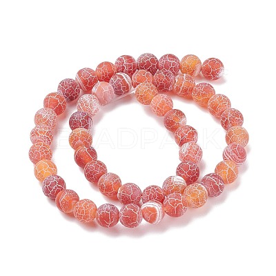 Natural & Dyed Crackle Agate Bead Strands G-T056-8mm-05-1