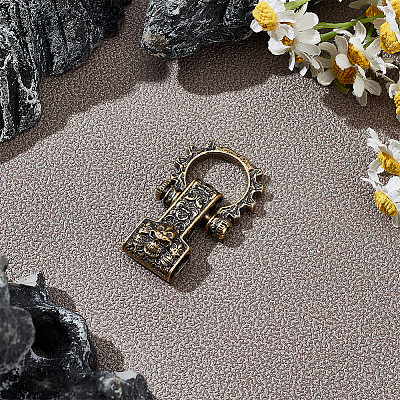 1Pc Tibetan Style Brass Shackle Clasps KK-NB0003-68-1