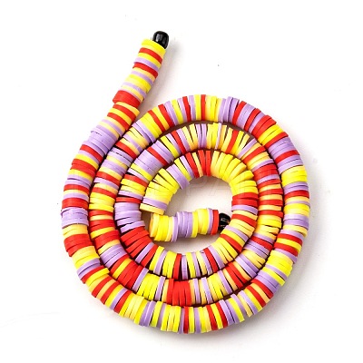 Handmade Polymer Clay Beads Strands CLAY-R089-6mm-T02B-40-1