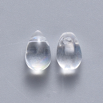 Transparent Spray Painted Glass Charms LS-GLAA-R211-03-D07-1